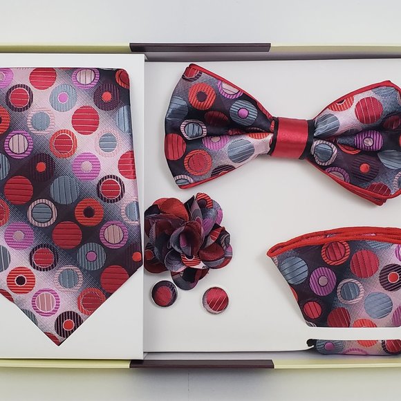 St. Patrick Red Dots Bow & Neck Tie Box 5 Set